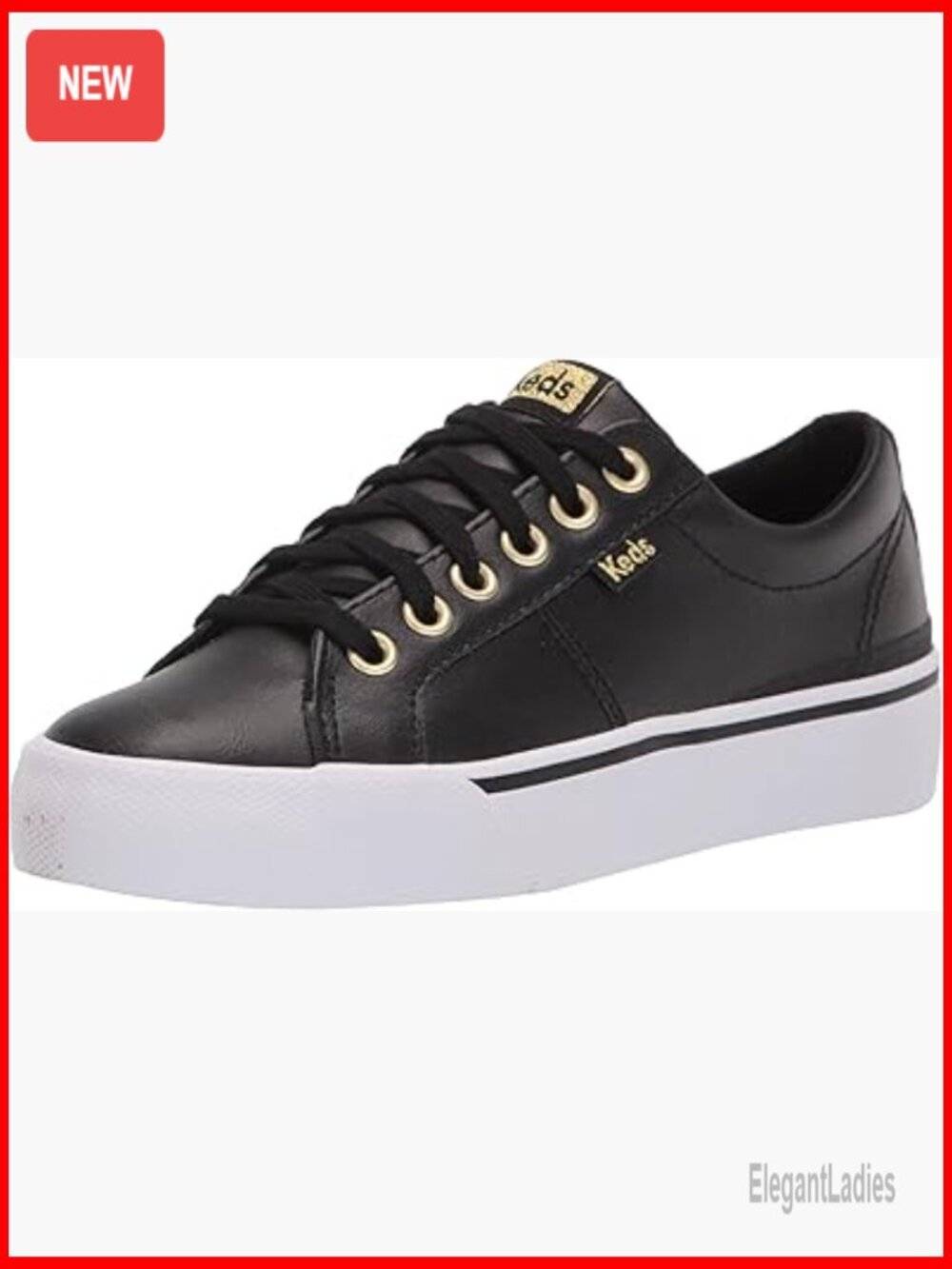 Leather Sneakers with Hidden Wedge, Chunky Sole, Breathable Lining